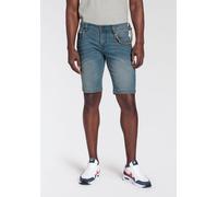 Jeansshorts BRUNO BANANI, Herren, Gr. 36, Länge 32, blau (light blau u), Denim/Jeans, Obermaterial: 70% Baumwolle, 28% Polyester, 2% Elasthan, gerade kurz, Jeans Jeansshorts, bequemer Sitz, gerade Bei