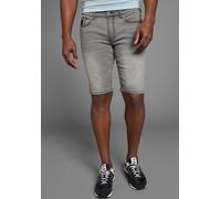 Jeansshorts BRUNO BANANI "Hutch-Shorts", Herren, Gr. 30, Länge 32, grau, Denim/Jeans, Obermaterial: 98% Baumwolle, 2% Elasthan, unifarben, normal kurz, Jeans Jeansshorts, gerade geschnittene kurze Bei
