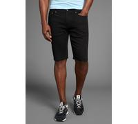 Jeansshorts BRUNO BANANI "Hutch-Shorts", Herren, Gr. 30, Länge 32, schwarz, Denim/Jeans, Obermaterial: 98% Baumwolle, 2% Elasthan, unifarben, normal kurz, Jeans Jeansshorts, gerade geschnittene kurze