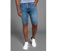 Jeansshorts BRUNO BANANI "Hutch-Shorts", Herren, Gr. 33, Länge 32, blau, Denim/Jeans, Obermaterial: 98% Baumwolle, 2% Elasthan, unifarben, normal kurz, Jeans Jeansshorts, gerade geschnittene kurze Bei