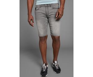 Jeansshorts BRUNO BANANI "Hutch-Shorts", Herren, Gr. 33, Länge 32, grau, Denim/Jeans, Obermaterial: 98% Baumwolle, 2% Elasthan, unifarben, normal kurz, Jeans Jeansshorts, gerade geschnittene kurze Bei