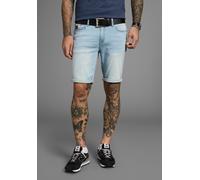 Jeansshorts BRUNO BANANI "Hutch-Shorts", Herren, Gr. 38, Länge 32, blau (light blau), Denim/Jeans, Obermaterial: 98% Baumwolle, 2% Elasthan, unifarben, normal kurz, Jeans Jeansshorts, gerade geschnitt