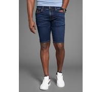 Jeansshorts BRUNO BANANI "Hutch-Shorts", Herren, Gr. 40, Länge 32, blau (dunkelblau), Denim/Jeans, Obermaterial: 98% Baumwolle, 2% Elasthan, unifarben, normal kurz, Jeans Jeansshorts, gerade geschnitt