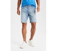 Jeansshorts BUFFALO "5-Pocket Shorts", Herren, Gr. 33, N-Gr, blau (light blau), Jeans, Obermaterial: 98% Baumwolle, 2% Elasthan, Destroyed-Effekte, regular fit kurz, Jeans Jeansshorts, mit normaler Bu