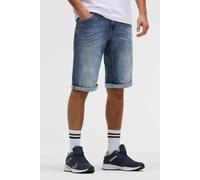 Jeansshorts CAMP DAVID, Herren, Gr. 29, Kurz, thunder blau, Denim/Jeans, Material: 72% Baumwolle, 27% Polyester, 1% Elasthan, Zusatz: Enthält nichttextile Teile tierischen Ursprungs (Badge), unifarben