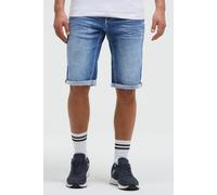 Jeansshorts CAMP DAVID, Herren, Gr. 30, Kurz, blau (salt blau), Denim/Jeans, Material: 72% Baumwolle, 26% Polyester, 2% Elasthan, Zusatz: Enthält nichttextile Teile tierischen Ursprungs (Badge), unifa