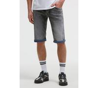 Jeansshorts CAMP DAVID, Herren, Gr. 33, Kurz, grau (blau grau jogg), Sweatware, Material: 68% Baumwolle, 16% Polyester, 14% Lyocell, 2% Elasthan, Zusatz: Enthält nichttextile Teile tierischen Ursprung