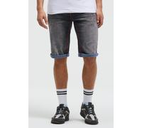 Jeansshorts CAMP DAVID, Herren, Gr. 33, Kurz, grau (blau schwarz used jogg), Sweatware, Material: 68% Baumwolle, 16% Polyester, 14% Lyocell, 2% Elasthan, Zusatz: Enthält nichttextile Teile tierischen