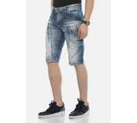 Jeansshorts CIPO & BAXX "Bermuda & Short", Damen, Gr. 30, Normalgrößen, blau, 100% Baumwolle, unifarben, Basic, regular fit kurz, Jeans Jeansshorts, aus reiner Baumwolle (75232400-30) blau