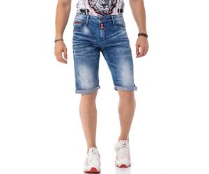 Jeansshorts CIPO & BAXX, Herren, Gr. 32, N-Gr, blau (blau used), Denim/Jeans, Obermaterial: 98% Baumwolle, 2% Elasthan, Abriebeffekte, regular fit kniefrei, Jeans Jeansshorts, Baumwollmischung, regula