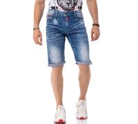 Jeansshorts CIPO & BAXX, Herren, Gr. 33, N-Gr, blau (blau used), Denim/Jeans, Obermaterial: 98% Baumwolle, 2% Elasthan, Abriebeffekte, regular fit kniefrei, Jeans Jeansshorts, Baumwollmischung, regula
