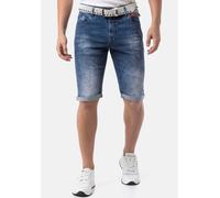 Shorts CIPO & BAXX, Herren, Gr. 34, N-Gr, blau, Web, Obermaterial: 98% Baumwolle, 2% Elasthan, Abriebeffekte, slim fit knielang, Hosen Shorts (33924443-34)