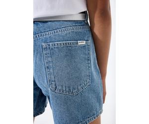 Jeansshorts GARCIA, Mädchen, Gr. 128, N-Gr, blau (medium used), Denim/Jeans, Obermaterial: 100% Baumwolle, unifarben, normal kurz, Jeans Jeansshorts, im 5-Pocket-Stil, für Girls (72842649-128) medium