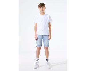 Jeansshorts GARCIA "Tavio", Mädchen, Gr. 176, N-Gr, bleached, Denim/Jeans, Obermaterial: 99% Baumwolle, 1% Elasthan, Jeans Jeansshorts, mit Used-Effekten (29543269-176) bleached