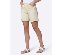 Jeansshorts HEINE, Damen, Gr. 34, Normalgrößen, sand, 96% Baumwolle, 4% Elasthan, unifarben, kurz, Jeans Jeansshorts (67862664-34) sand