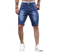 Jeansshorts Herren Sommer Denim Hose Stretch Regular Fit Kurze Hosen Einfarbig Jeans Shorts Kurz Jeanshose Einfache Lässig Lockere Jeanshosen Casual Klassische Jeans Shorts Einfarbig Freizeithose