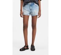 Jeansshorts HUGO BLUE "Galimon", Damen, Gr. 30, N-Gr, turquoise, aqua 445, Denim/Jeans, Obermaterial: 100% Baumwolle, unifarben, kurz, Jeans Jeansshorts, Mid Rise, Logo-Stitching (24029624-30) turquoi