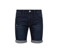 Indicode IDQuentin Herren Jeans Shorts Kurze Denim Hose im Stretch Eingriffstaschen Destroyed-Optik Baumwollmischung Regular fit, Größe:S, Farbe:Dark Blue (855)