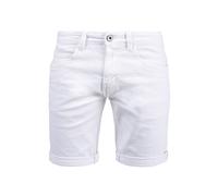 Indicode IDQuentin Herren Jeans Shorts Kurze Denim Hose im Stretch Eingriffstaschen Destroyed-Optik Baumwollmischung Regular fit, Größe:S, Farbe:Off-White (002)
