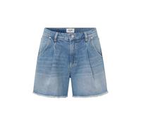 Jeansshorts JOOP JEANS "Esther", Damen, Gr. 31, N-Gr, blau (medium blau), Denim/Jeans, Obermaterial: 100% Baumwolle, unifarben, Jeans Jeansshorts, mit Fransensaum (62482928-31)