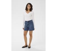 Shorts KAFFE "Jeansshorts KAbrook", Damen, Gr. 33, N-Gr, blau (medium blau denim), Obermaterial: 75% Baumwolle CO. 13% Viskose CV. 10% Polyester PES. 2% Elasthan EL., Hosen Shorts (22142323-33) medium