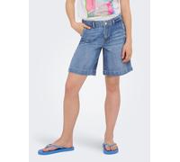 Jeansshorts KIDS ONLY "KOGCOMET WIDE LONG SHORTS DNM DIA NOOS", Mädchen, Gr. 122, N-Gr, blau (light blau denim), Denim/Jeans, Obermaterial: 100% Baumwolle, unifarben, relaxed fit knielang, Jeans Jeans