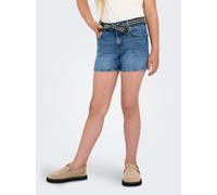 Jeansshorts KIDS ONLY "KOGELLA WIDE DNM SHORTS", Mädchen, Gr. 140, N-Gr, light medium blau denim, Denim/Jeans, Obermaterial: 100% Baumwolle, unifarben, gerade ca. Mitte Oberschenkel, Jeans Jeansshorts