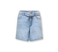 Jeansshorts KIDS ONLY "KOGGIANNA HW BELT SHORTS PIMBOX DNM NOOS", Mädchen, Gr. 122, N-Gr, light blau denim, Denim/Jeans, Obermaterial: 98% Baumwolle, 2% Elasthan, unifarben, regular fit ca. Mitte Ober