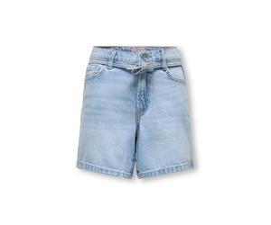 Jeansshorts KIDS ONLY "KOGGIANNA HW BELT SHORTS PIMBOX DNM NOOS", Mädchen, Gr. 164, N-Gr, light blau denim, Denim/Jeans, Obermaterial: 98% Baumwolle, 2% Elasthan, unifarben, regular fit ca. Mitte Ober