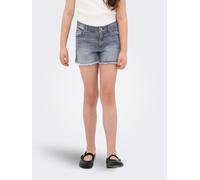 Jeansshorts KIDS ONLY "KOGROBYN EX VINT DNM SHORTS AZG529 NOOS", Mädchen, Gr. 122, N-Gr, grau (medium grau denim), Denim/Jeans, Obermaterial: 99% Baumwolle, 1% Elasthan, unifarben, regular fit ca. Mit