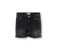 Jeansshorts KIDS ONLY "KOGROBYN EX VINT DNM SHORTS AZG529 NOOS", Mädchen, Gr. 134, N-Gr, schwarz (washed schwarz), Denim/Jeans, Obermaterial: 99% Baumwolle, 1% Elasthan, unifarben, modisch, regular fi