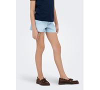 Jeansshorts KIDS ONLY "KOGROBYN HW RW SHORTS AZG84 DNM NOOS", Mädchen, Gr. 116, N-Gr, blau (light blau denim), Denim/Jeans, Obermaterial: 100% Baumwolle, unifarben, regular fit ca. Mitte Oberschenkel,