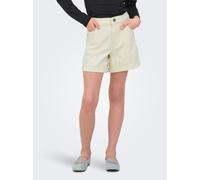 Jeansshorts KIDS ONLY "KOGVEGA REG MOM SHORTS DNM BJBOX NOOS", Mädchen, Gr. 128, N-Gr, ecru, Denim/Jeans, Obermaterial: 100% Baumwolle, unifarben, regular fit ca. Mitte Oberschenkel, Jeans Jeansshorts
