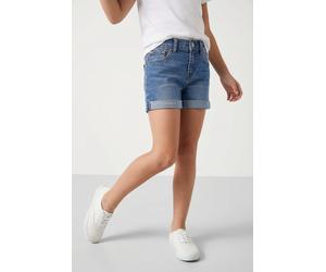 Jeansshorts LEVI'S KIDS "LVG GIRLFRIEND SHORTS", Mädchen, Gr. 16 (164), N-Gr, blau (dance around), Denim/Jeans, Obermaterial: 69% Baumwolle, 30% Polyester, 1% Elasthan, Jeans Jeansshorts, for GIRLS (1