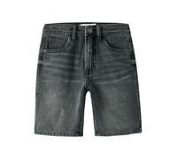 Jeansshorts NAME IT "NKMRYAN REG L DNM SHORTS 6750-DM NOOS", Mädchen, Gr. 116, N-Gr, grau (schwarz denim detail:washed), Denim/Jeans, Obermaterial: 100% Baumwolle, unifarben, regular fit kurz, Jeans J
