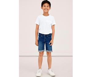 Jeansshorts NAME IT "NKMSILAS SLIM DNM L SHORT", Jungen, Gr. 158, N-Gr, blau (medium, blau), Denim/Jeans, Obermaterial: 72% Baumwolle, 26% Polyester, 2% Elasthan, unifarben, slim fit kurz, Jeans Jeans