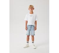 Jeansshorts NAME IT "NKMTHEO XSL DNM L SHORTS 6622-CL NOOS", Jungen, Gr. 134, N-Gr, blau (light blau bleached denim (blank)), Denim/Jeans, Obermaterial: 41% Viskose, 31% Baumwolle, 25% Polyester, 3% E