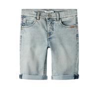 Jeansshorts NAME IT "NKMTHEO XSL DNM L SHORTS 6622-CL NOOS", Mädchen, Gr. 116, N-Gr, light medium blau denim, Denim/Jeans, Obermaterial: 41% Viskose, 31% Baumwolle, 25% Polyester, 3% Elasthan, unifarb