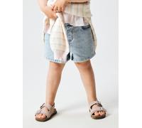 Jeansshorts NAME IT "NMFROSE MOM DNM SHORTS 1140-GY", Mädchen, Gr. 116, N-Gr, light blau denim, Denim/Jeans, Obermaterial: 68% Baumwolle, 27% Polyester, 3% Viskose, 2% Elasthan, Abriebeffekte, unifarb