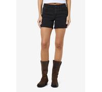 Jeansshorts NOISY MAY "NMDEBBY NW SLIM SHORTS VI519BL NOOS", Damen, Gr. S (36), N-Gr, schwarz, Denim/Jeans, Obermaterial: 75% Baumwolle, 18% Polyester, 6% Viskose, 1% Elasthan, unifarben, slim fit kur