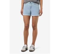 Jeansshorts NOISY MAY "NMDEBBY NW SLIM SHORTS VI520LB NOOS", Damen, Gr. L (40), N-Gr, blau (light blau denim), Denim/Jeans, Obermaterial: 75% Baumwolle, 18% Polyester, 6% Viskose, 1% Elasthan, unifarb