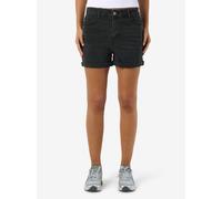 Noisy may Damen Jeansshorts mit Knopfverschluss und umgeschlagenem Saum, Farben:Schwarz, Größe:XS