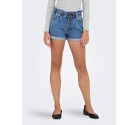 Jeansshorts ONLY "ONLCUBA LIFE PAPERBAG", Damen, Gr. M (38), N-Gr, blau (medium blau denim), Denim/Jeans, Obermaterial: 100% Baumwolle, Abriebeffekte, Jeans Jeansshorts (34869142-M) medium blau denim