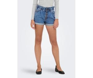 Jeansshorts ONLY "ONLCUBA LIFE PAPERBAG", Damen, Gr. S (36), N-Gr, blau (medium blau denim), Denim/Jeans, Obermaterial: 100% Baumwolle, Abriebeffekte, Jeans Jeansshorts (34869142-S)