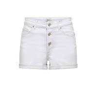 Jeansshorts ONLY "ONLJESSIE MID VIS BUT SHORTS DNM", Damen, Gr. XS, N-Gr, weiß denim, Denim/Jeans, Obermaterial: 65% Baumwolle, 18% Polyester, 15% Viskose, 2% Elasthan, unifarben, kurz, Jeans Jeanssho