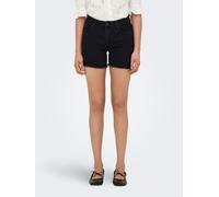 Jeansshorts ONLY "ONLLAURA MID WAIST SHORT RW BOX", Damen, Gr. L (40), N-Gr, schwarz, Denim/Jeans, Obermaterial: 80% Baumwolle, 19% Polyester, 1% Elasthan, unifarben, regular fit kurz, Jeans Jeansshor