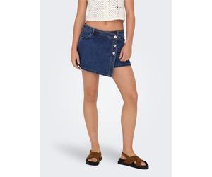 Jeansshorts ONLY "ONLLESLY REG LB DNM SKORT BJ NOOS", Damen, Gr. M, N-Gr, dunkelblau denim, Denim/Jeans, Obermaterial: 100% Baumwolle, unifarben, regular fit kurz, Jeans Jeansshorts, Baumwolle, Regula