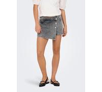Jeansshorts ONLY "ONLLESLY REG LB DNM SKORT BJ NOOS", Damen, Gr. S (36), N-Gr, grau (light grau denim), Denim/Jeans, Obermaterial: 100% Baumwolle, unifarben, regular fit kurz, Jeans Jeansshorts, Baumw