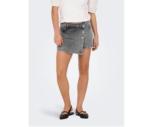 Jeansshorts ONLY "ONLLESLY REG LB DNM SKORT BJ NOOS", Damen, Gr. S (36), N-Gr, grau (light grau denim), Denim/Jeans, Obermaterial: 100% Baumwolle, unifarben, regular fit kurz, Jeans Jeansshorts, Baumw