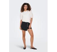 Jeansshorts ONLY "ONLLESLY REG LB DNM SKORT BJ NOOS", Damen, Gr. XS, N-Gr, washed schwarz, Denim/Jeans, Obermaterial: 100% Baumwolle, unifarben, regular fit kurz, Jeans Jeansshorts, Baumwolle, Regular